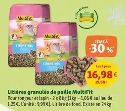 Maxi Zoo MultiFit Litières granulés de paille offre