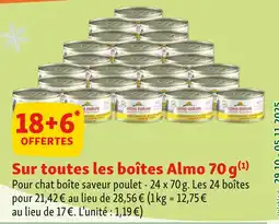 Maxi Zoo Almo Nature 18+6 offertes Sur toutes les boîtes Almo 70 g offre