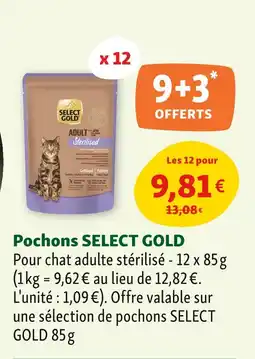 Maxi Zoo SELECT GOLD Pochons Adult Sterilised offre
