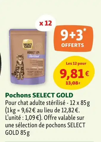 Maxi Zoo SELECT GOLD Pochons Adult Sterilised offre