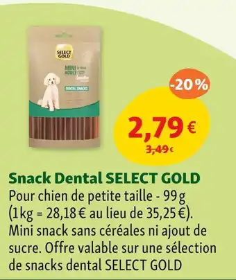 Maxi Zoo SELECT GOLD Snack Dental offre