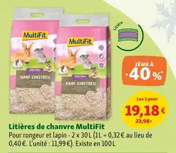 Maxi Zoo MultiFit Litières de chanvre offre