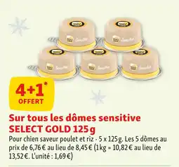 Maxi Zoo Select Gold 4+1 offert Sur tous les dômes sensitive SELECT GOLD 125 g offre