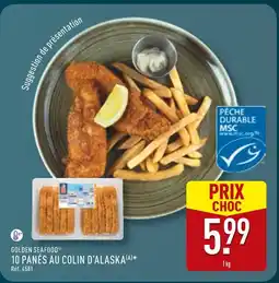 ALDI GOLDEN SEAFOOD 10 Panés au Colin d'Alaska offre