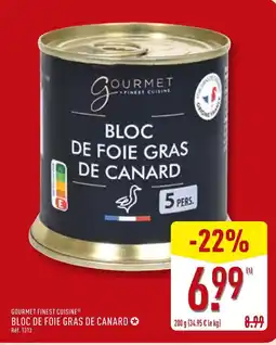 ALDI GOURMET FINEST CUISINE Bloc de foie gras de canard offre