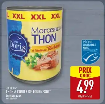 ALDI LES DORIS Thon à l'huile de tournesol offre