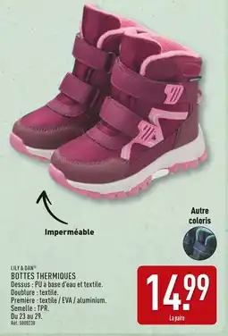 ALDI LILY & DAN Bottes thermiques offre