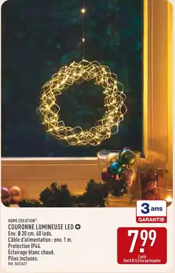 ALDI HOME CREATION Couronne lumineuse LED offre