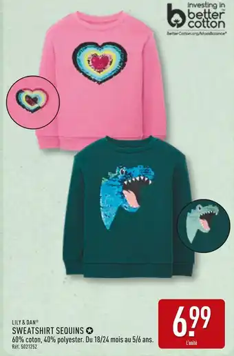 ALDI LILY & DAN Sweatshirt Sequins offre