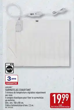 ALDI AMBIANO Surmatelas chauffant offre