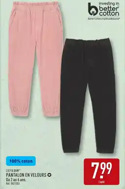 ALDI LILY & DAN Pantalon en velours offre
