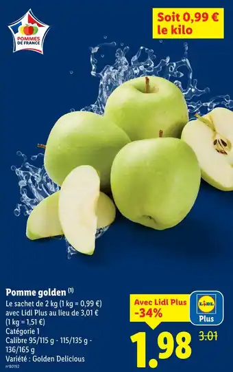 Lidl Pomme golden offre