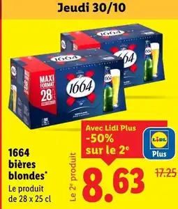 Lidl 1664 Bières blondes offre
