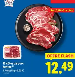Lidl 12 côtes de porc échine offre