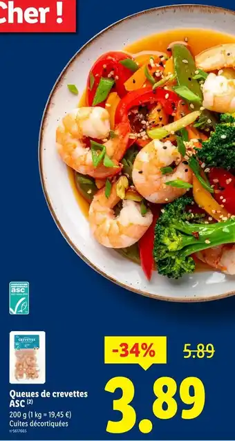 Lidl Queues de crevettes ASC offre