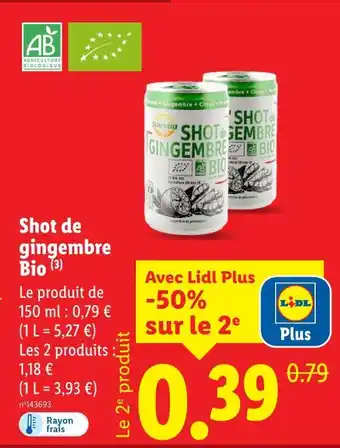 Lidl SOLEVITA Shot de gingembre Bio offre