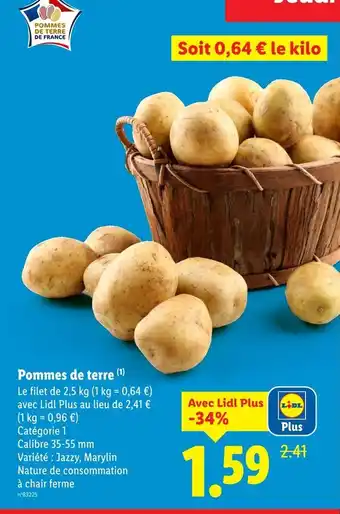 Lidl Pommes de terre offre