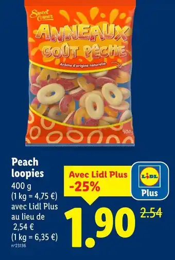 Lidl SWEET CORNER Peach loopies offre