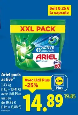 Lidl Ariel Pods active offre