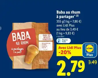 Lidl Baba au rhum à partager offre