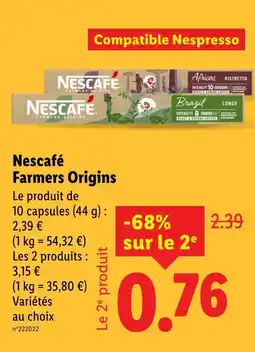Lidl Nescafé Farmers Origins Africas Ristretto offre