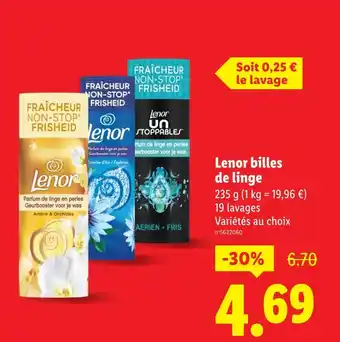 Lidl Lenor Billes de linge offre