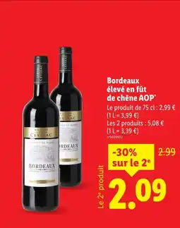 Lidl Bordeaux élevé en fût de chêne AOP offre