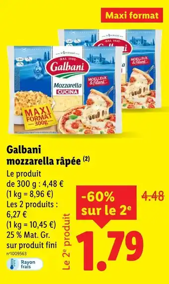 Lidl GALBANI Mozzarella râpée offre