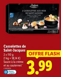 Lidl DELUXE Cassolettes de Saint-Jacques offre