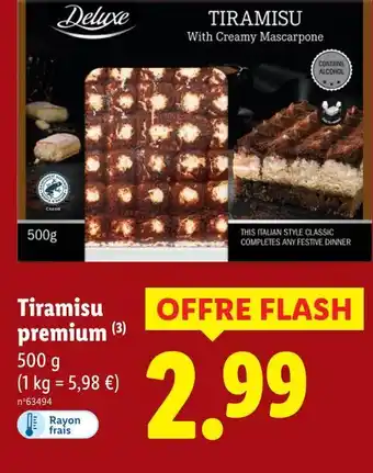 Lidl Deluxe Tiramisu premium offre