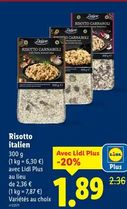 Lidl DELUXE Risotto Carnaroli with finely minced ceps offre