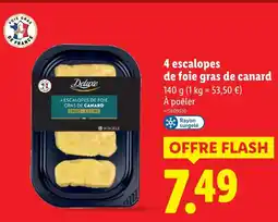 Lidl Deluxe 4 escalopes de foie gras de canard offre