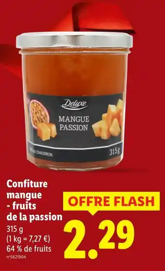 Lidl Deluxe Confiture mangue - fruits de la passion offre