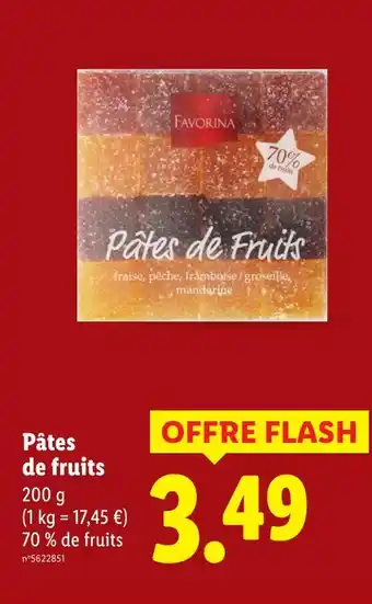 Lidl Favorina Pâtes de fruits offre