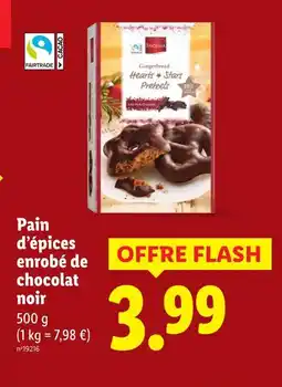 Lidl Favorina Pain d'épices enrobé de chocolat noir offre