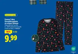 Lidl ESMARA Men Ensemble pyjama en velours homme offre