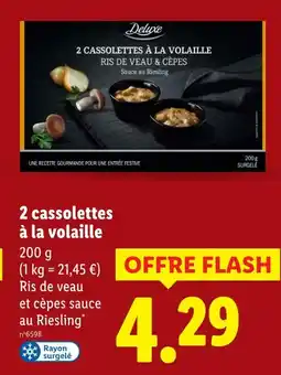 Lidl DELUXE 2 cassolettes à la volaille offre