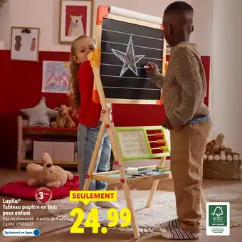 Lidl Lupilu Tableau pupitre en bois pour enfant offre