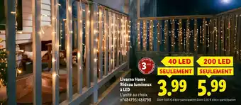 Lidl LIVARNO HOME Rideau lumineux à 40 LED offre