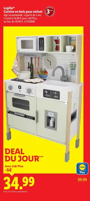 Lidl LUPILU Cuisine en bois pour enfant offre