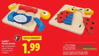 Lidl LUPILU Puzzle en bois offre
