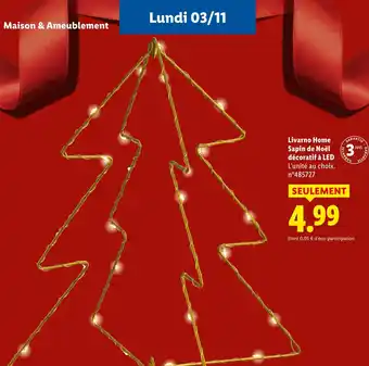 Lidl LIVARNO HOME Sapin de Noël décoratif à LED offre