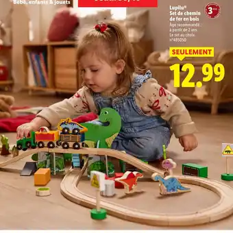 Lidl LUPILU Set de chemin de fer en bois offre