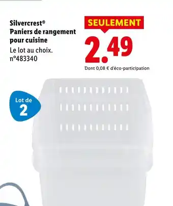Lidl SILVERCREST Paniers de rangement pour cuisine offre