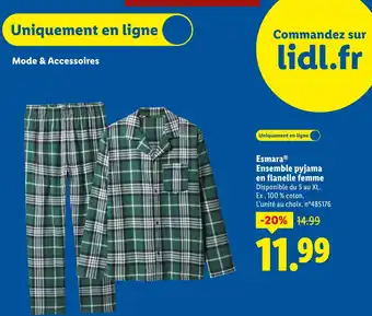Lidl ESMARA Ensemble pyjama en flanelle femme offre