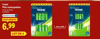 Lidl TRONIC Piles rechargeables AA offre