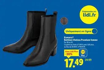 Lidl ESMARA Bottines Chelsea Premium femme offre