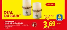 Lidl LIVARNO HOME Bougie LED en cire véritable offre