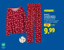 Lidl ESMARA Ensemble pyjama en velours femme offre