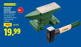 Lidl PARKSIDE Enclume et/ou massette offre